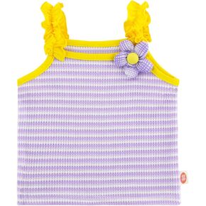 Baby Girl Summer Outfit for Summer Vacation, Rainbow Colors Girls Tank Tops with Flowers