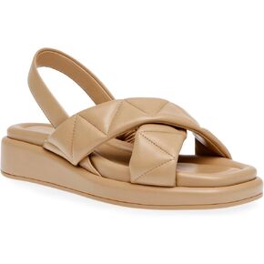 Anne Klein Womens Air Quilted Faux Leather Slingback Sandals