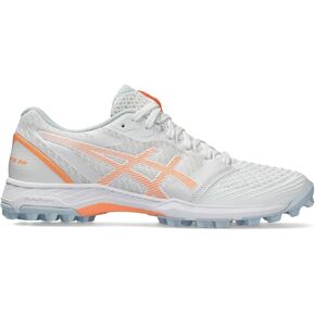 ASICS Women's Field Ultimate FlyteFoam 2 Field Hockey Shoes, 6, White/Bright Sunstone