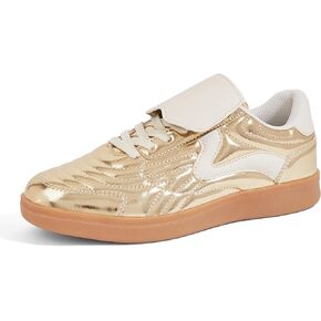 LUCKY STEP Women's Gum Sole Fashion Sneakers Classic Retro Fancy Casual Leisure Tennis Walking Skate Shoes