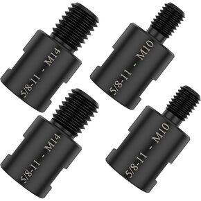4 Pack Angle Grinder Adapter, CRV Steel Converter with 5/8"-11 Female to M14/M10 Male Threads, Interface Connector for Angle Grinder, Polisher, and Drill Bit Attachment