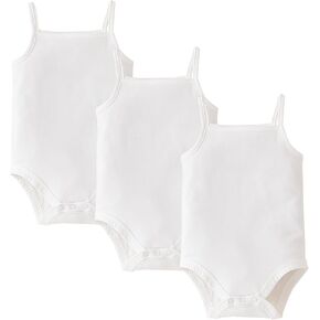 Sleeveless Onsies for Baby Girls' Bodysuits White Cotton Baby Clothes Spaghetti Strap Summer Baby Undershirt