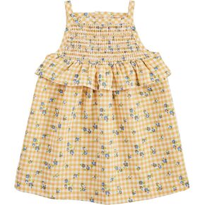 Mud Pie Girls Children's Yellow Smocked Baby Dress