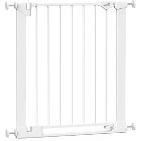 27-49" Metal Baby/Pet Gate for Stairs and Doorways | No Drilling | Flat-Step Design for Extra Safety | Extra-Wide Passage/Extra Convenience | 2-Way Auto-Close (29.5-32.3" (23.6" Passage))