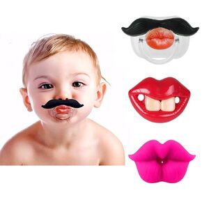 3pcs أسنان مضحكة ومصباح شارب ، شارب الرجل اللطيف المصمم من مصاصي الأطفال لتهدئة طفلك المولود الجديد ، الرضع ، الأطفال الصغار