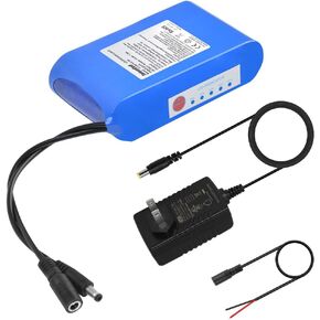 Talentcell 12V 6Ah LiFePO4 Battery Pack, 3000+ Cycles Rechargeable 12.8V 6000mAh 76.8Wh Lithium Iron Phosphate Back-up Battery with DC 12V Output for LED Strip Light, CCTV Camera, Router, DIY Project