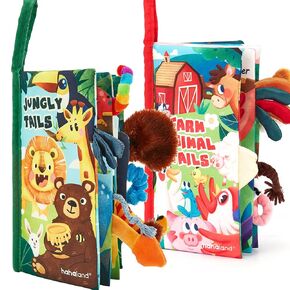 hahaland Baby Books 0-6 Months,Infant Tummy Time Toys High Contrast Sensory Baby Toys 6 to 12 Months Touch Feel Book Gift Christmas Stocking Stuffers for Boys Girls 0-3 Months Book Early Learning Toy