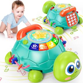 Baby Toys 6 to 12 Months,Musical Turtle Crawling Infant Toys,Early Learning Educational Toy with Light & Sound,Toddler Crawling Toys Birthday Gift for Boy Girl 7 8 9 10 11Months 1-2 Year Old