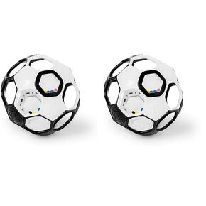 Bright Starts Oball Grippin' Goals Rattle Soccer Ball - Black & White, Easy-Grasp Toy for Newborn and Up (Pack of 2)