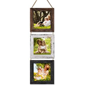 4x6 Wall Hanging Picture Frames Collage with 3 Opening Multi Color Frames
