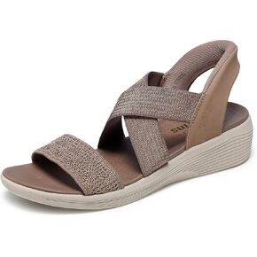 Skechers Women’s Arya-demure Held Lands Free-ins Wedge Sandal