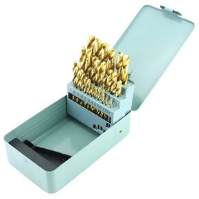 QWORK Cobalt Drill Bit Set, 29 Pieces M35 HSS with 5% Cobalt, 1/16" to 1/2" Sizes, 135° Split Point Twist Design