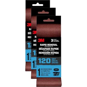 3M BELT3X211PK120 Sanding Belt, 3 in x 21 in, Brown (Pack of 3)