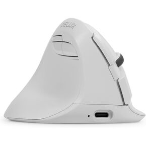 DeLUX Left Handed Vertical Mouse, Reduce Hands Strain Rechargeable Silent BT Wireless Ergonomic Mouse with USB Receiver and BT, 6 Buttons and 4000 DPI for Carpal Tunnel (M618ZD-Iron Grey)