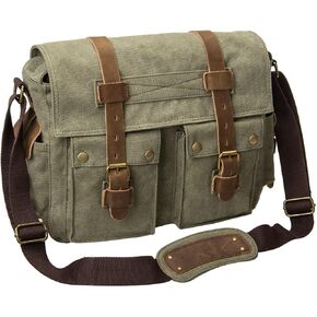 Men's Lightweight Vintage Waterproof Canvas DSLR SLR Shockproof Camera Shoulder Messenger Bag Sling Bag