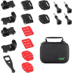 HSU Carrying Case and Helmet Sticky Mounts for GoPro