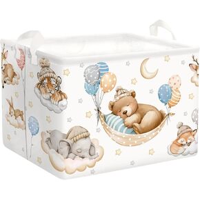 حيوانات نائمة طفل غسيل ملابس عائق قابلة للانهيار سلة تخزين الأطفال كبيرة الأولاد الفتيات هدية لعبة صندوق صندوق الحضانة ، الفيل ، 36L in Kuwait