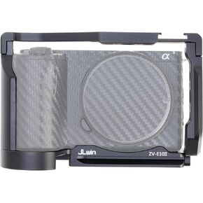 Foto4easy Camera Cage for Sony Alpha ZV-E10 II,Quick Release Plate for Arca-Swiss,1/4" & 3/8" Screw Holes and Cold Shoe Mount for Accessories