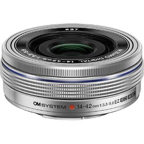 OM SYSTEM Olympus M.Zuiko Digital 14-42mm F3.5-5.6 EZ Black for Micro Four Thirds System Camera, Compact 3X Zoom Lens