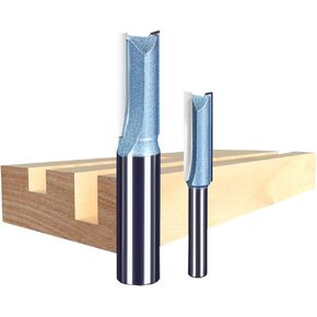 2 Flute Straight CNC Router Bit 1/2 Inch Shank Carbide 13mm Cut Dia Flush Trim Cutting Tools 2PCS