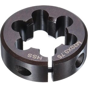 HARFINGTON Round Threading Die M19 x 1 Metric Thread 38mm OD Adjustable Right Hand High-Speed Steel (HSS) Round Die Screw Thread Cutting Die for Thread Repair