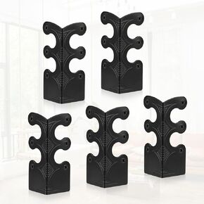 5pcs Black Iron L-Shaped Baseboard Skiffers Corner Protectors for Furniture, Baby Proofing, Office Supplies