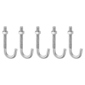 uxcell 10 Pack J Bolts, 5/16"-18 x 3 Concrete J Bolts Cement Post Anchors 304 Stainless Steel Anchors Bolt with Nut for Concrete Pad Pouring Wood Projects, Silver