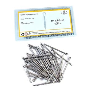 290 Pcs Cotter Pins - 24 Sizes Cotter Pin Assortment Kit Hardware Pins 304 Stainless Cotter Pins Small Cotter Pins Carter Pins Kit Used for Automotive, Trailer Hitch,Lawn Mower