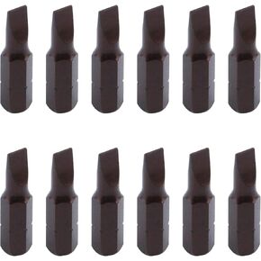 Antrader 1-Inch Long 1/4" Hex Shank 5mm Magnetic Slotted Tip Screwdriver Bits 12Pcs