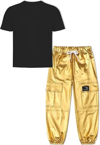 SANGTREE Boys' Athletic T-Shirt and Cargo Pants Outfit Set, 4-14 Years in Saudi Arabia