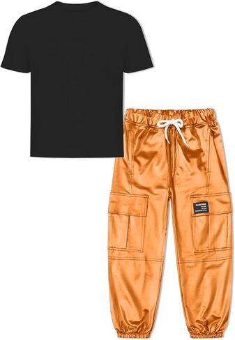 SANGTREE Boys' Athletic T-Shirt and Cargo Pants Outfit Set, 4-14 Years in Saudi Arabia