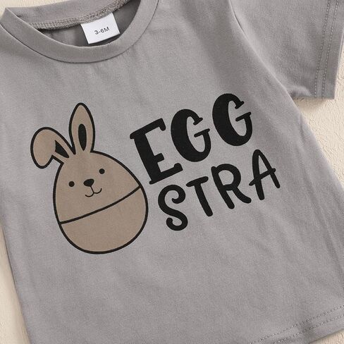 SPRINGCMY Baby Boys Outfit Summer Bunny Print T-shirt the shirt serp و seft jogger pants 2pcs set in Kuwait