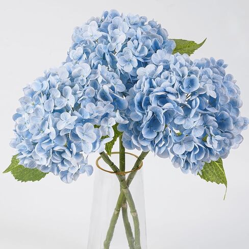 4 Pcs Hydrangea Artificial Flowers, Latex Real Touch Hydrangeas Lifelike Fake Hydrangea Flowers for Home Party Arrangements Wedding Bouquets Table Centerpieces Decor (2Dark Green&2Light Green) in Kuwait