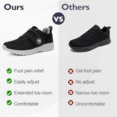 Diabetic Shoes for Women Men Extra Wide Shoes for Swollen Feet Adjustable Orthopedic Shoe Non Silp Neuropathy Walking Shoe for Elderly Foot in Kuwait