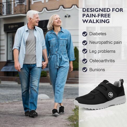 Diabetic Shoes for Women Men Extra Wide Shoes for Swollen Feet Adjustable Orthopedic Shoe Non Silp Neuropathy Walking Shoe for Elderly Foot in Kuwait