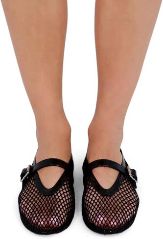Mesh Ballet Flats for Women Buckle Strap Comfortable Mary Jane Shoes Ladies Wide Width Casual Dress Ballerina Flats in Kuwait