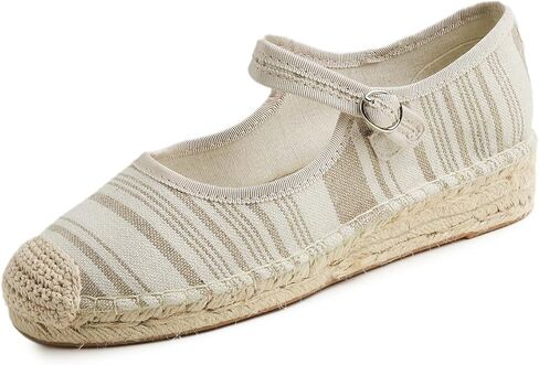 FEVERSOLE Close Toe Espadrilles Women's Comfort Breathable Ankle Strap Low Heel Wedge in Kuwait