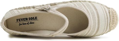FEVERSOLE Close Toe Espadrilles Women's Comfort Breathable Ankle Strap Low Heel Wedge in Kuwait