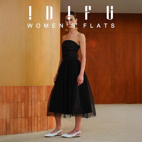 IDIFU Women's Flats Pointed Toe Slingback Dress Shoes for Women Comfortable Dressy Fashion Trendy Flat Shoes Work Bridal Wedding Office Cute Buckle Dress Flats in Saudi Arabia
