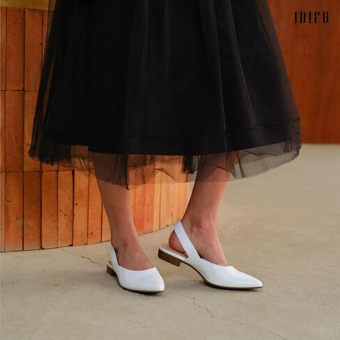 IDIFU Women's Flats Pointed Toe Slingback Dress Shoes for Women Comfortable Dressy Fashion Trendy Flat Shoes Work Bridal Wedding Office Cute Buckle Dress Flats in Saudi Arabia