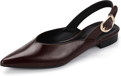 IDIFU Women's Flats Pointed Toe Slingback Dress Shoes for Women Comfortable Dressy Fashion Trendy Flat Shoes Work Bridal Wedding Office Cute Buckle Dress Flats in Saudi Arabia