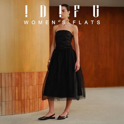 IDIFU Women's Flats Pointed Toe Slingback Dress Shoes for Women Comfortable Dressy Fashion Trendy Flat Shoes Work Bridal Wedding Office Cute Buckle Dress Flats in Saudi Arabia