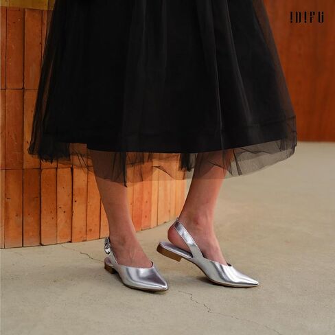 Idifu Flats Women's Flats مدببة إصبع القدم أحذية اللباس للنساء مريحات أزياء الأزياء العصرية أحذية مسطحة عمل مكتب زفاف الزفاف in Kuwait