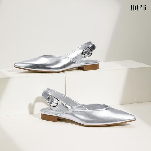 Idifu Flats Women's Flats مدببة إصبع القدم أحذية اللباس للنساء مريحات أزياء الأزياء العصرية أحذية مسطحة عمل مكتب زفاف الزفاف in Kuwait
