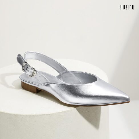 Idifu Flats Women's Flats مدببة إصبع القدم أحذية اللباس للنساء مريحات أزياء الأزياء العصرية أحذية مسطحة عمل مكتب زفاف الزفاف in Kuwait