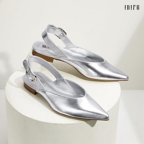 Idifu Flats Women's Flats مدببة إصبع القدم أحذية اللباس للنساء مريحات أزياء الأزياء العصرية أحذية مسطحة عمل مكتب زفاف الزفاف in Kuwait