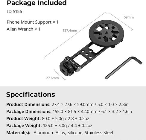 SMALLRIG Magnetic Metal Phone Mount with Cold Shoe Mount, Adjustable Rotatable Phone Tripod Holder Adapter for iPhone, Camera Monitoring, Tripods, Stabilizers - 5156 in Kuwait