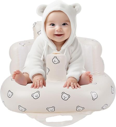 Inflatable Baby Seat Blow up Chair Inflatable Infant Chair for Babies 3-36 Months Learn to Sit up Floor Seat Bliss Built in Air Pump in Saudi Arabia