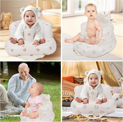 Inflatable Baby Seat Blow up Chair Inflatable Infant Chair for Babies 3-36 Months Learn to Sit up Floor Seat Bliss Built in Air Pump in Saudi Arabia
