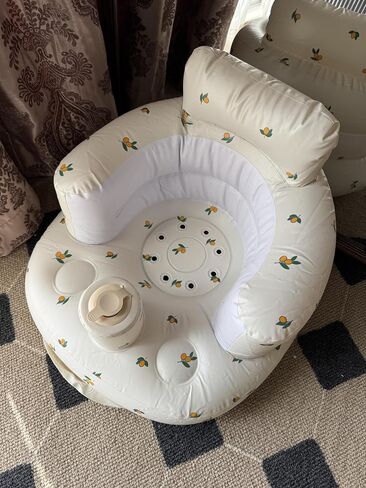 Inflatable Baby Seat Blow up Chair Inflatable Infant Chair for Babies 3-36 Months Learn to Sit up Floor Seat Bliss Built in Air Pump in Saudi Arabia